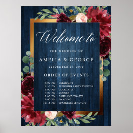 Poster Cartaz de casamento Burgundy