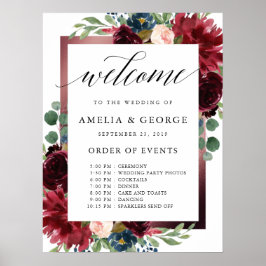 Poster Cartaz de casamento Burgundy