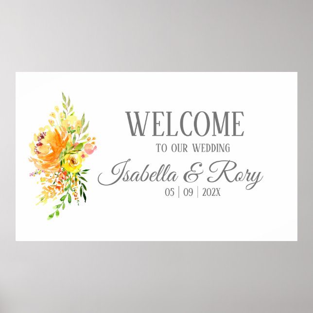 Poster Cartaz de Casamento de Buquê de Verão Bonito (Frente)