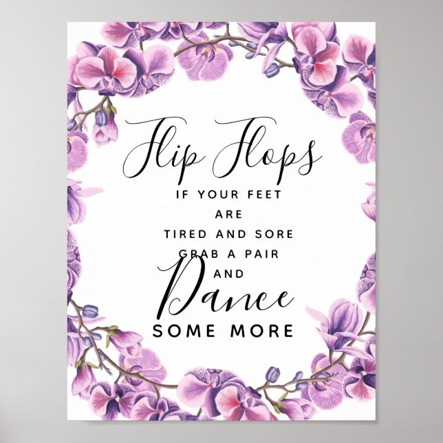 Póster cartaz de casamento de chinelos de ervilha roxa (Frente)