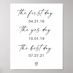 Poster Cartaz de casamento do Primeiro Dia Sim Dia Melhor