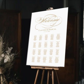 Poster Cartaz de casamento elegante, caligrafia elegante