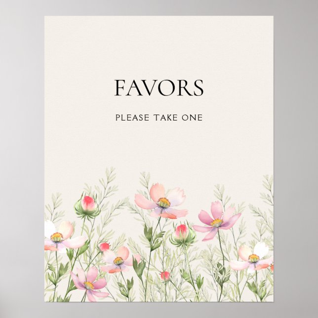 Poster Cartaz de Casamento Flores Silvestres (Frente)