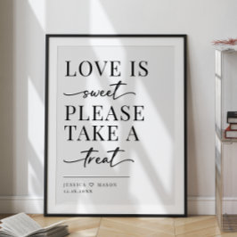 Poster Cartaz de casamento Minimalist love is sweet treat