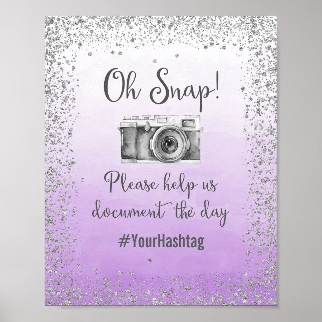 Poster Cartaz de Casamento Oh Snap Hashtag (Frente)