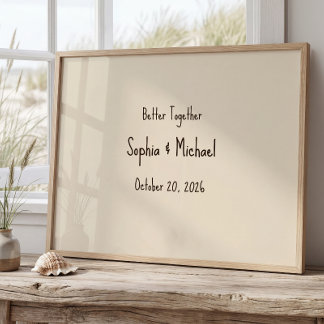 Poster Cartaz de Casamento Personalizado “Melhor Juntos”