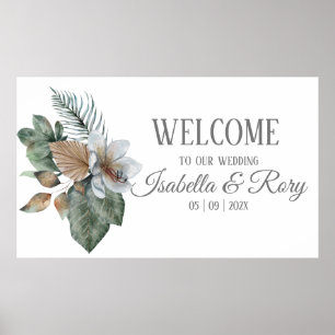 Poster Cartaz de Casamento Pretty Boho Bouquet