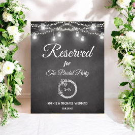 Poster Cartaz de Casamento Reservado Preto e Branco