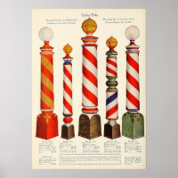 Cartaz de Catálogo de Poste de Barbeiro Vintage