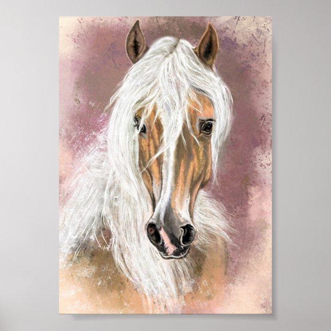Poster Cartaz de Cavalo Palomino - Pintura (Frente)