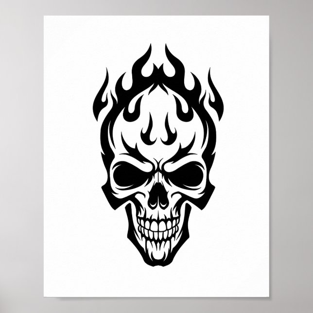 Poster Cartaz de Caveira com Entrelaçamento Celta Intrica (Frente)