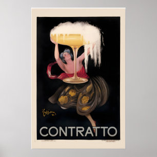 Poster Cartaz de Celebração de Champanhe Vintage 1922