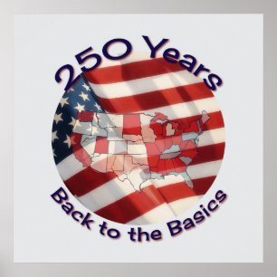 Poster Cartaz de Celebração dos 250 Anos da América
