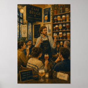 Poster Cartaz de Cena de Café de Degustação de Cerveja Be