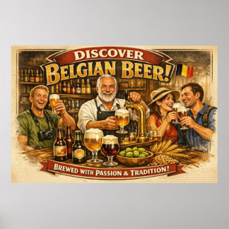 Poster Cartaz de Cena de Taverna da Tradição de Cerveja B