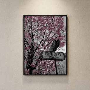 Poster Cartaz de Cerejeira em Flor de Kyoto Shijo Dori Sa