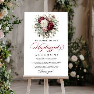 Poster Cartaz de Cerimônia Desconectada Luxo Blush Borgon