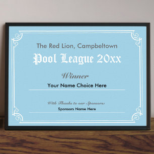 Poster Cartaz de Certificado de Vencedor de Competição de