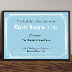 Poster Cartaz de Certificado de Vencedor de Competição de