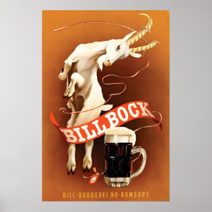 Poster Cartaz de Cerveja Alemã dos Anos 1930 Billbock Bee