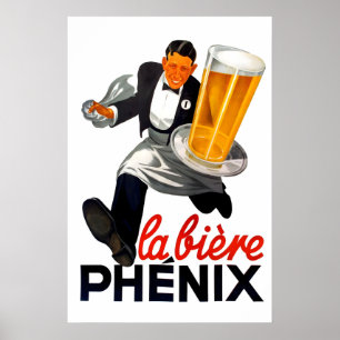 Poster Cartaz de Cerveja Art Nouveau Phénix Bière 1899 Vi