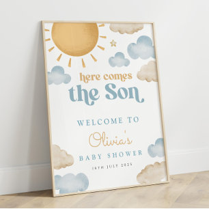 Poster Cartaz de Chá de Bebê Aqui Vem o Filho
