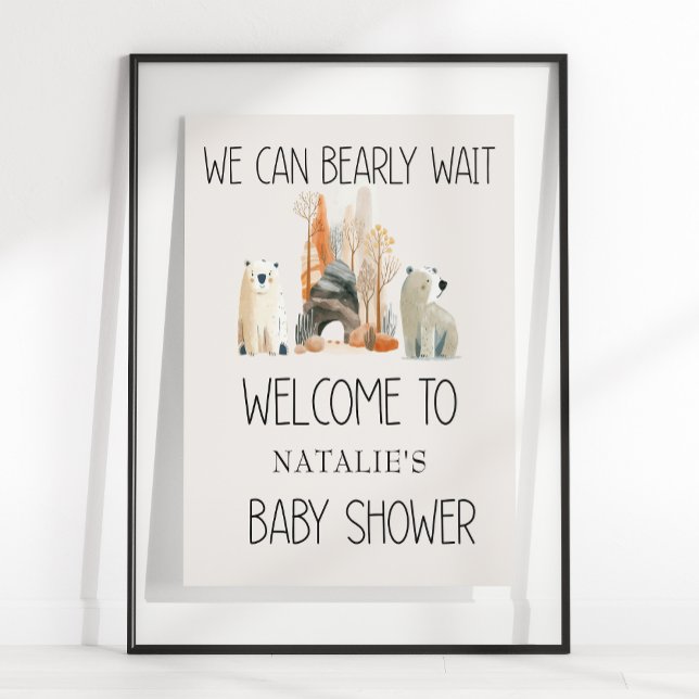 Poster Cartaz de Chá de Bebê de Animais de Berçário de Sa (Criador carregado)