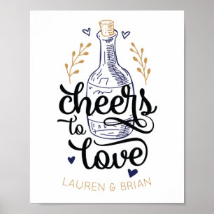 Poster Cartaz de Chá de Noiva Cheers to Love