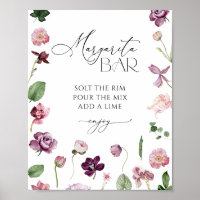 Cartaz de Chá de Noiva Floral Bar Margarita