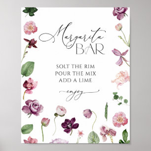 Poster Cartaz de Chá de Noiva Floral Bar Margarita
