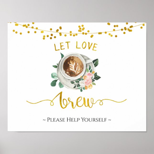 Poster Cartaz de Chá de Noiva O Amor pelo Café está Ferme (Frente)