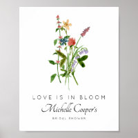 Cartaz de Chá de Noiva Wildflower Love is in Bloom
