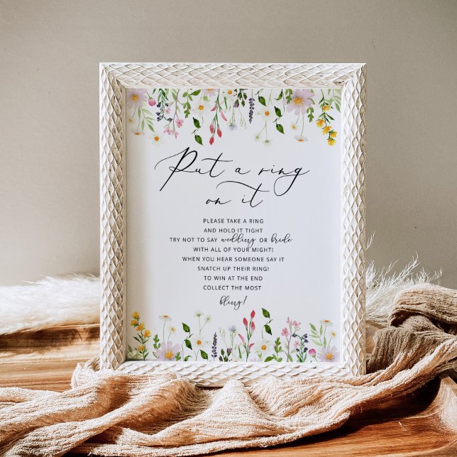 Poster Cartaz de chá de panela de noiva com flores silves (Criador carregado)