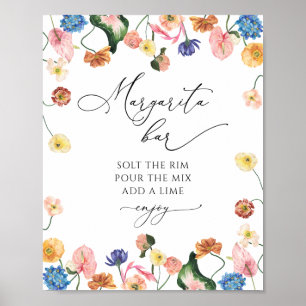 Poster cartaz de chá de panela floral bar margarita