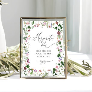 Poster cartaz de chá de panela floral bar margarita