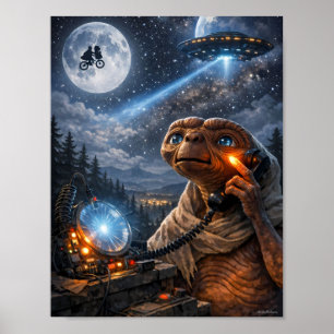 Poster Cartaz de Chamada Alienígena Sob a Luz da Lua Sonh