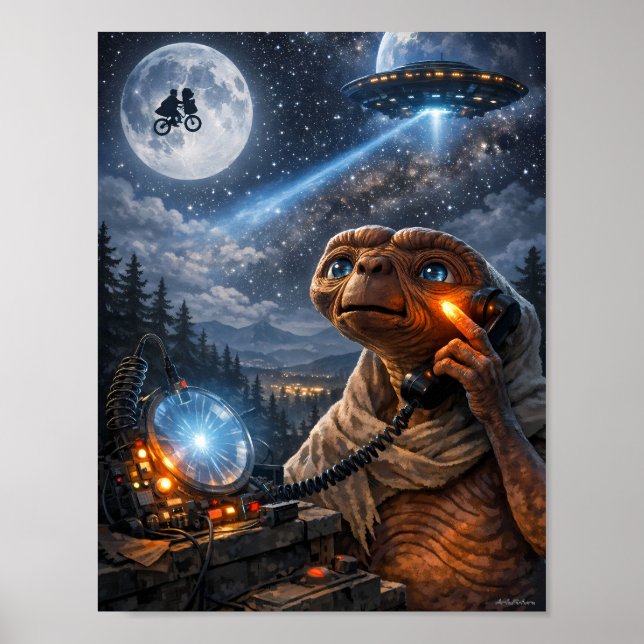 Poster Cartaz de Chamada Alienígena Sob a Luz da Lua Sonh (Frente)