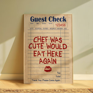 Poster Cartaz de Chef Bonito Comeria Aqui Novamente