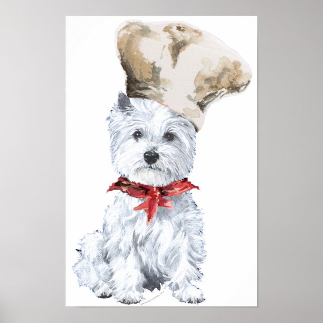 Póster Cartaz de Chef de Terrier Branco do West Highland (Frente)
