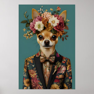 Poster Cartaz de Chihuahua de Terno, Retrato de Chihuahua