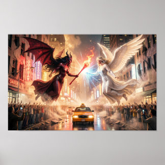 Poster Cartaz de Choque Celestial de Luz e Sombra