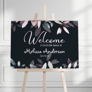Poster Cartaz de Chuveiro de Aquarela Macia Elegante Rosa