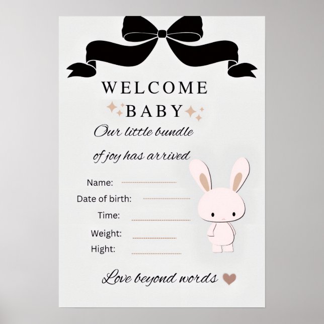 Poster Cartaz de Chuveiro de Bebê Islâmico – Bem-vinda Be (Frente)