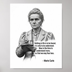 Poster Cartaz de Ciência Inspirador Marie Curie – Pioneir