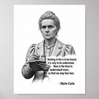 Poster Cartaz de Ciência Inspirador Marie Curie – Pioneir