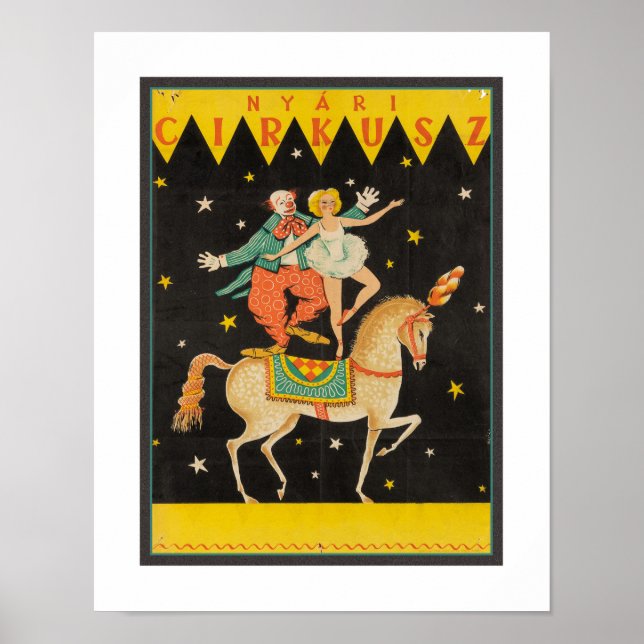 POSTER CARTAZ DE CIRCO HÚNGARO DE 1960 VINTAGE (Frente)