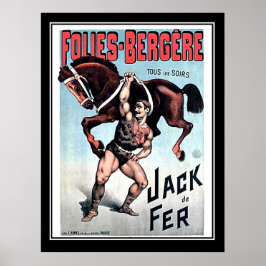 Póster Cartaz de Circo Vintage Homem Forte Jack de Ferro