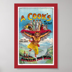 Poster Cartaz de Circo Vintage Inglaterra Restaurado