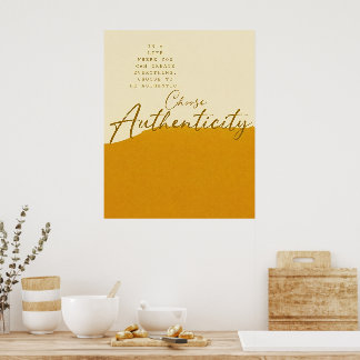 Poster Cartaz de Citação Bege e Mostarda – Parede Minimal