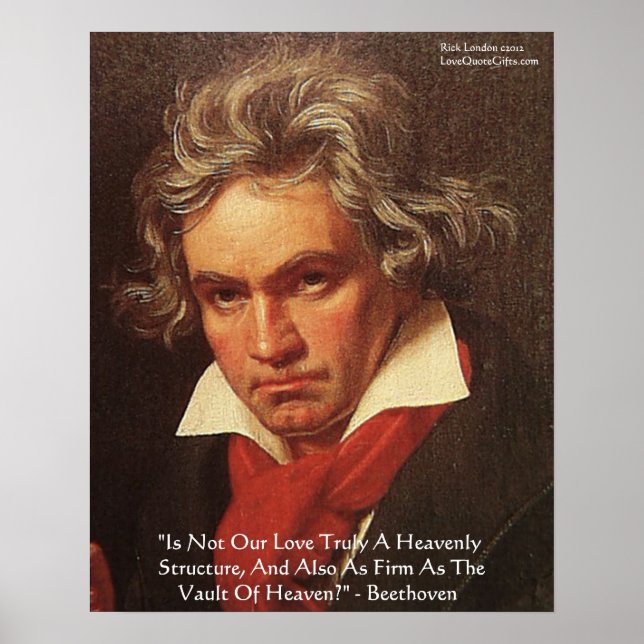 Poster Cartaz de Citação de Amor de Beethoven "Do Céu" (Frente)